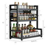 Étagères à épices T1, 2/3 couches, rangement de cuisine, étagère d'assaisonnement, condiments, couteau, porte-planche à découper, égouttoir, accessoires de rangement