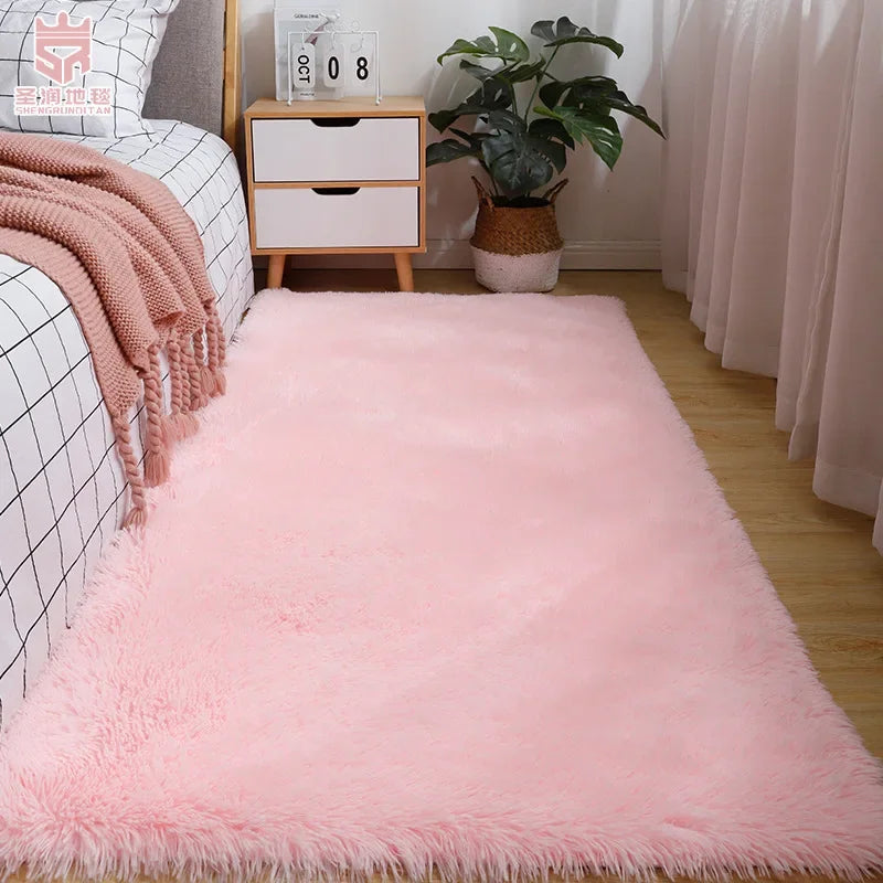 VIKmemorial-Couverture de lit en peluche pour chambre à coucher, tapis de maison complet, nordique, salon, fille, polymères de sol, 40x60cm