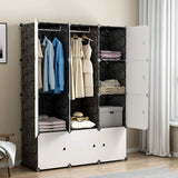Armoires pliantes pour vêtements, armoire à cube en plastique assemblée, armoire portable modulaire de rangement