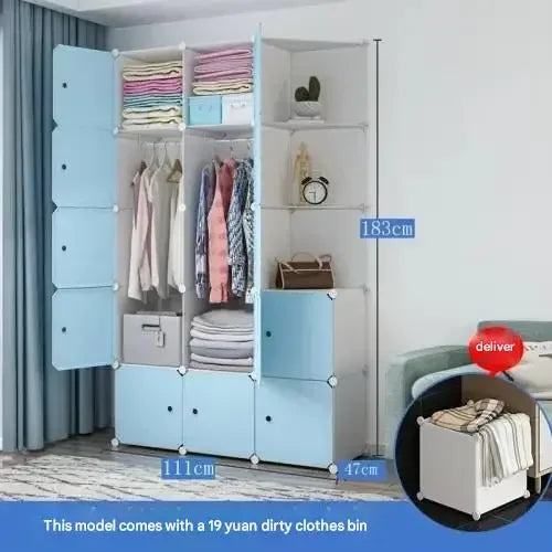 Armoire de Rangement Nordique, Placard à Vêtements, Cloisons T1, Service de Chambre à Coucher, Meubles Uniques