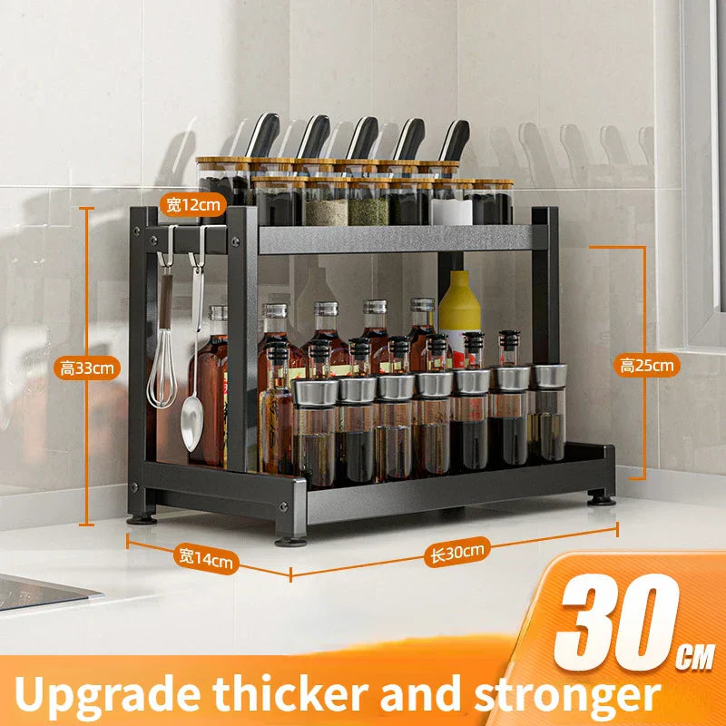 Étagères à épices T1, 2/3 couches, rangement de cuisine, étagère d'assaisonnement, condiments, couteau, porte-planche à découper, égouttoir, accessoires de rangement