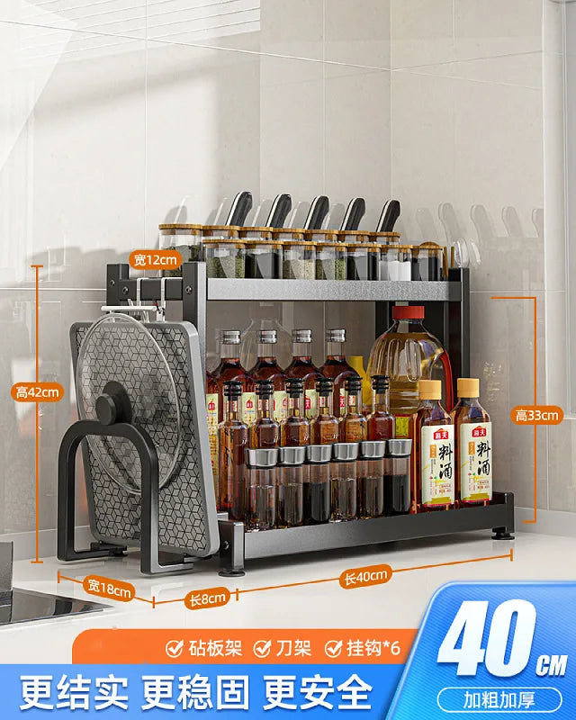 Étagères à épices T1, 2/3 couches, rangement de cuisine, étagère d'assaisonnement, condiments, couteau, porte-planche à découper, égouttoir, accessoires de rangement