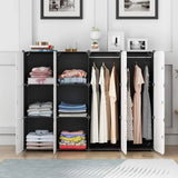 Armoires pliantes pour vêtements, armoire à cube en plastique assemblée, armoire portable modulaire de rangement