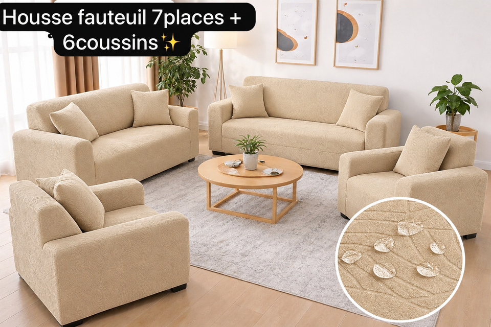 Housse fauteuil VIP sans volant ( 3 places- 2 places et 2 fois 1 place)