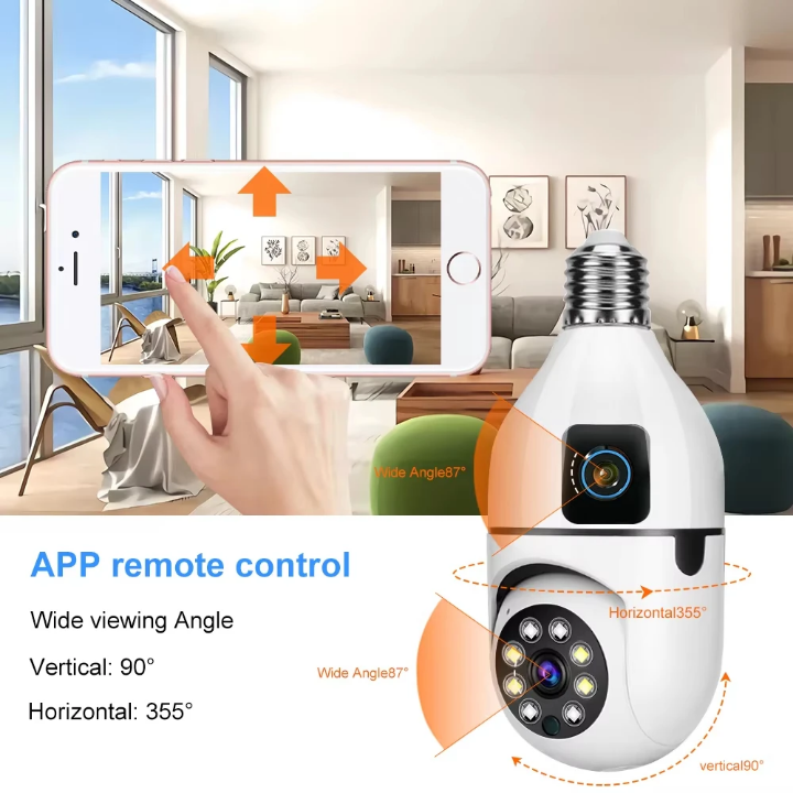 Caméra Espion WiFi 360° Double Objectif – Détection Intelligente