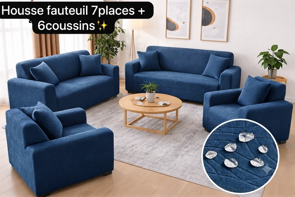 Housse fauteuil VIP sans volant ( 3 places- 2 places et 2 fois 1 place)